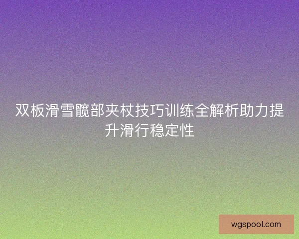 双板滑雪髋部夹杖技巧训练全解析助力提升滑行稳定性